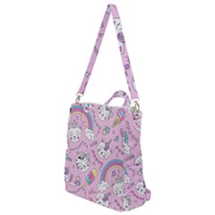 Beautiful Cute Animals Pattern Pink Beautiful Cute Animals Pattern Pink Rainbow Crossbody Backpack