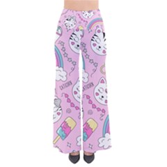 Beautiful Cute Animals Pattern Pink Beautiful Cute Animals Pattern Pink Rainbow So Vintage Palazzo Pants