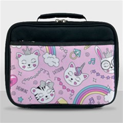 Beautiful Cute Animals Pattern Pink Beautiful Cute Animals Pattern Pink Rainbow Lunch Bag