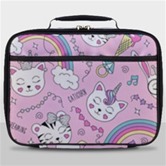 Beautiful Cute Animals Pattern Pink Beautiful Cute Animals Pattern Pink Rainbow Full Print Lunch Bag