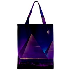 Egyptian-pyramids-night-landscape-cartoon Zipper Classic Tote Bag by Jancukart