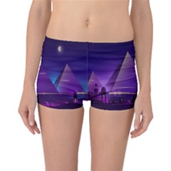 Egyptian-pyramids-night-landscape-cartoon Boyleg Bikini Bottoms