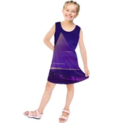 Egyptian-pyramids-night-landscape-cartoon Kids  Tunic Dress