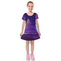 Egyptian-pyramids-night-landscape-cartoon Kids  Short Sleeve Velvet Dress View1