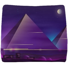 Egyptian-pyramids-night-landscape-cartoon Seat Cushion