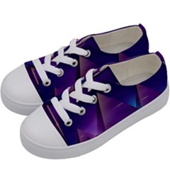 Egyptian-pyramids-night-landscape-cartoon Kids  Low Top Canvas Sneakers