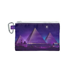 Egyptian-pyramids-night-landscape-cartoon Canvas Cosmetic Bag (small)