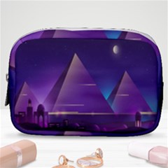 Egyptian-pyramids-night-landscape-cartoon Make Up Pouch (small) by Jancukart