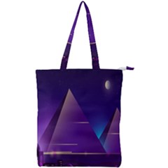 Egyptian-pyramids-night-landscape-cartoon Double Zip Up Tote Bag by Jancukart