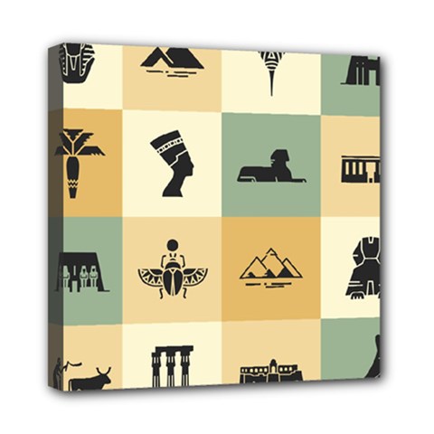 Egyptian-flat-style-icons Mini Canvas 8  X 8  (stretched)