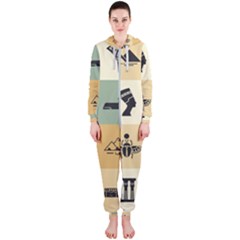 Egyptian-flat-style-icons Hooded Jumpsuit (ladies)