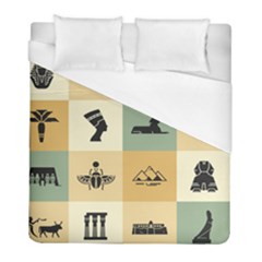 Egyptian-flat-style-icons Duvet Cover (full/ Double Size) by Jancukart