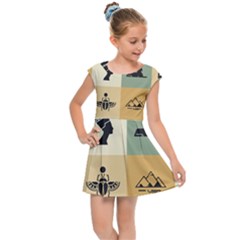 Egyptian-flat-style-icons Kids  Cap Sleeve Dress