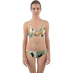 Egyptian-flat-style-icons Wrap Around Bikini Set