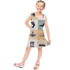 Egyptian-flat-style-icons Kids  Tunic Dress