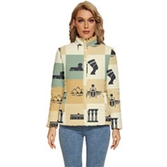 Egyptian-flat-style-icons Women s Puffer Bubble Jacket Coat