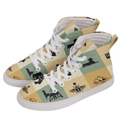 Egyptian-flat-style-icons Women s Hi-top Skate Sneakers by Jancukart