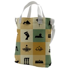 Egyptian-flat-style-icons Canvas Messenger Bag