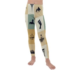 Egyptian-flat-style-icons Kids  Lightweight Velour Leggings