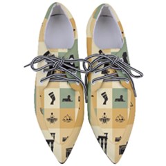 Egyptian-flat-style-icons Pointed Oxford Shoes