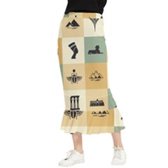 Egyptian-flat-style-icons Maxi Fishtail Chiffon Skirt