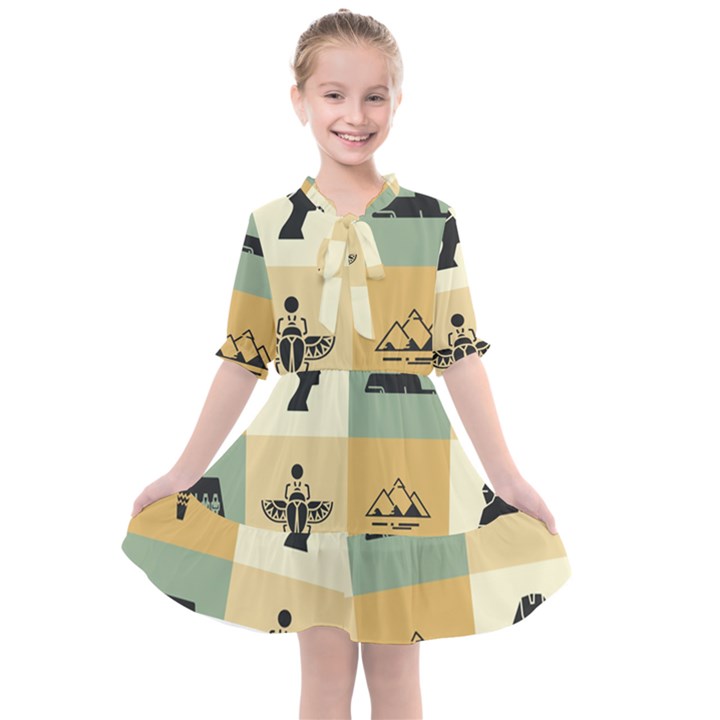 Egyptian-flat-style-icons Kids  All Frills Chiffon Dress