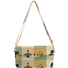 Egyptian-flat-style-icons Removable Strap Clutch Bag