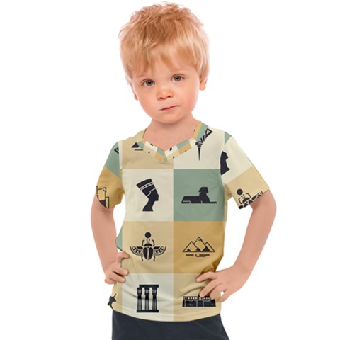 Egyptian-flat-style-icons Kids  Sports Tee by Jancukart