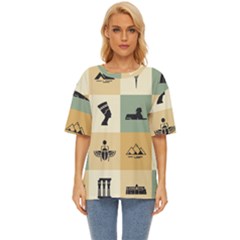 Egyptian-flat-style-icons Oversized Basic Tee by Jancukart