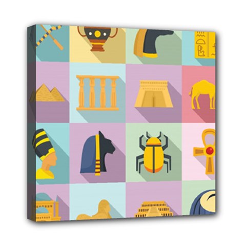 Egypt-icons-set-flat-style Mini Canvas 8  X 8  (stretched)