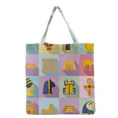 Egypt-icons-set-flat-style Grocery Tote Bag by Jancukart