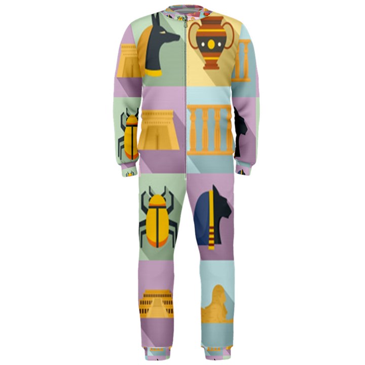 Egypt-icons-set-flat-style OnePiece Jumpsuit (Men)