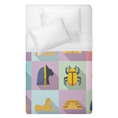 Egypt-icons-set-flat-style Duvet Cover (single Size)