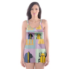 Egypt-icons-set-flat-style Skater Dress Swimsuit