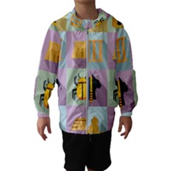 Egypt-icons-set-flat-style Kids  Hooded Windbreaker