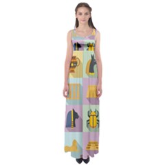 Egypt-icons-set-flat-style Empire Waist Maxi Dress by Jancukart