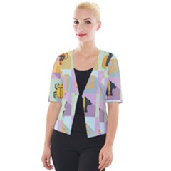 Egypt-icons-set-flat-style Cropped Button Cardigan