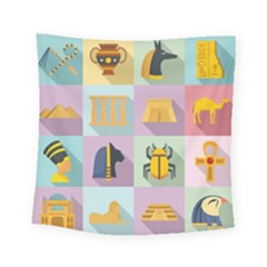 Egypt-icons-set-flat-style Square Tapestry (small)