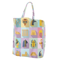 Egypt-icons-set-flat-style Giant Grocery Tote