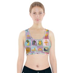 Egypt-icons-set-flat-style Sports Bra With Pocket by Jancukart