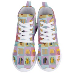 Egypt-icons-set-flat-style Women s Lightweight High Top Sneakers