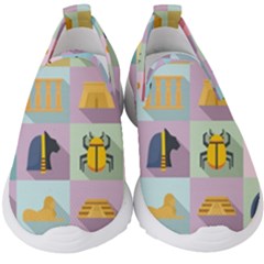 Egypt-icons-set-flat-style Kids  Slip On Sneakers