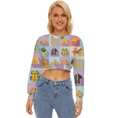 Egypt-icons-set-flat-style Lightweight Long Sleeve Sweatshirt