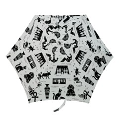 Dark-seamless-pattern-symbols-landmarks-signs-egypt --- Mini Folding Umbrellas