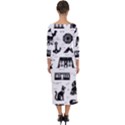 Dark-seamless-pattern-symbols-landmarks-signs-egypt --- Quarter Sleeve Midi Bodycon Dress View2