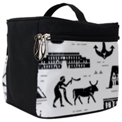 Dark-seamless-pattern-symbols-landmarks-signs-egypt --- Make Up Travel Bag (big)