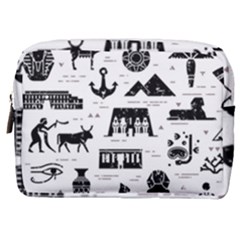 Dark-seamless-pattern-symbols-landmarks-signs-egypt --- Make Up Pouch (medium)