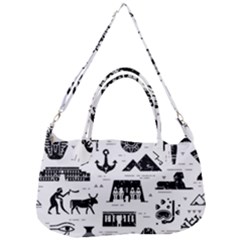 Dark-seamless-pattern-symbols-landmarks-signs-egypt --- Removal Strap Handbag by Jancukart