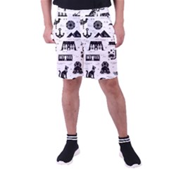 Dark-seamless-pattern-symbols-landmarks-signs-egypt --- Men s Pocket Shorts by Jancukart