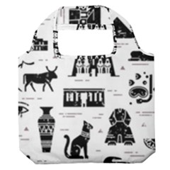 Dark-seamless-pattern-symbols-landmarks-signs-egypt --- Premium Foldable Grocery Recycle Bag